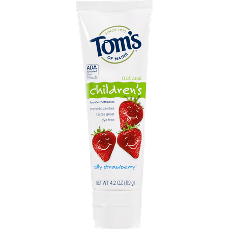 (2 pack) Tom's of Maine Children's Natural Fluoride Toothpaste Silly Strawberry - 4.2