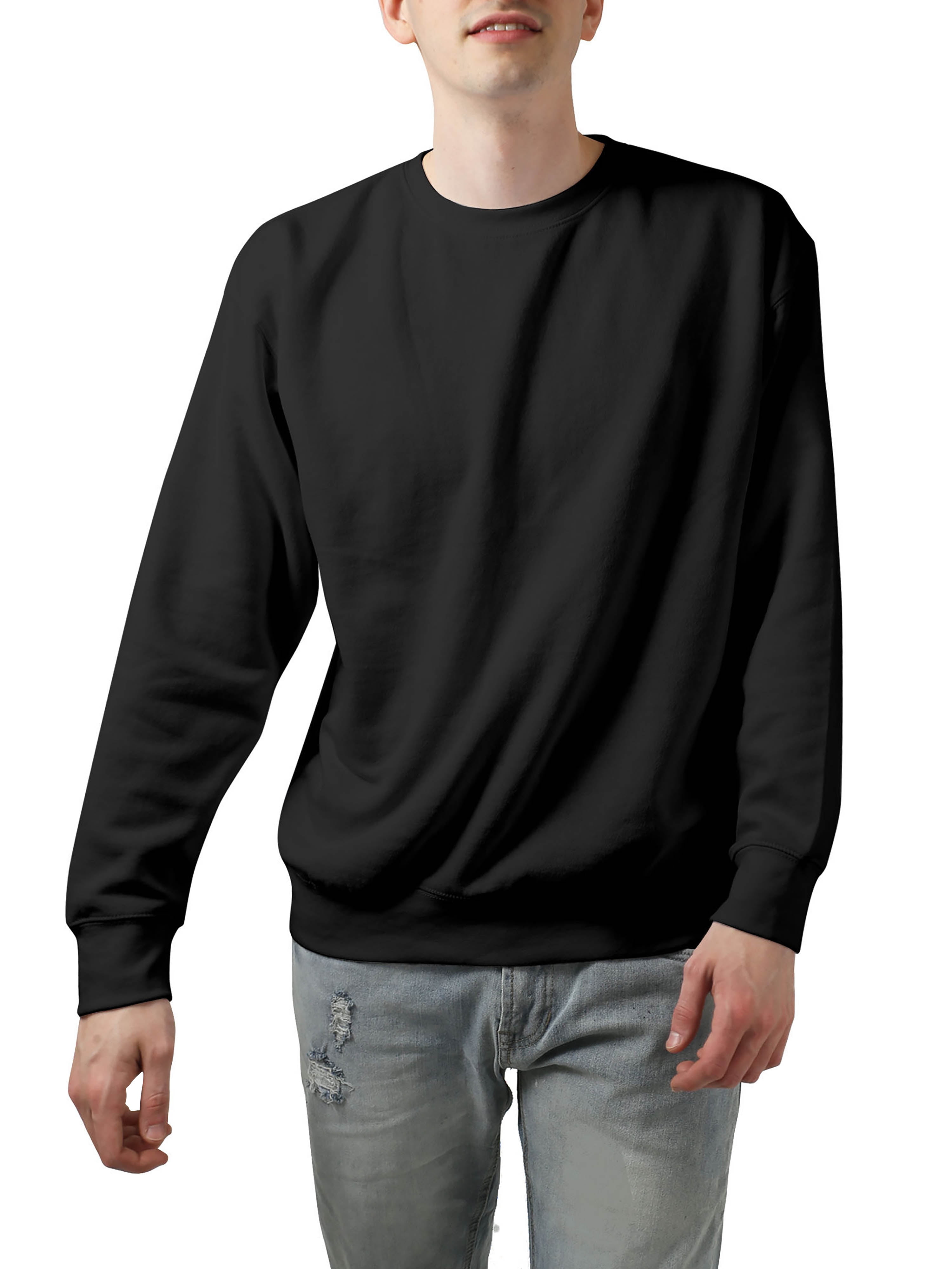 Hat and Beyond Men's Premium Brushed Cotton Fleece Crewneck Sweatshirts