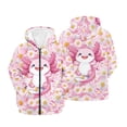 thumbnail image 6 of chaqlin Axolotl Hoodies for Girls 6-7 Cute Zipper Sweatshirts Hooded Daisy Print Long Sleeve Hooded Coat Kids School Jacket with Pockets, 6 of 6