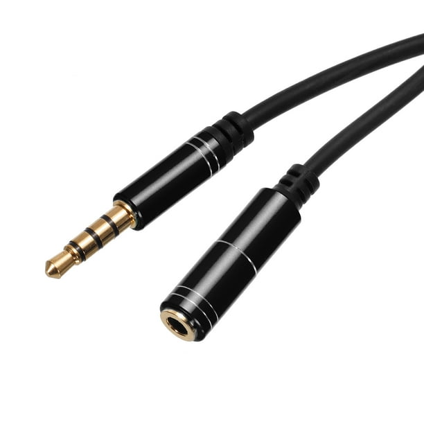 Cable de extensión Aux de 3.5mm Uxcell de macho a hembra, trenzado de nailon para teléfono estéreo negro