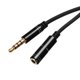 thumbnail image 1 of Cable de extensión Aux de 3.5mm Uxcell de macho a hembra, trenzado de nailon para teléfono estéreo negro, 1 of 6