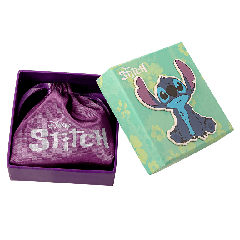 Disney Lilo & Stitch Silver Plated Necklace with Flower Pendant and Stitch Charm - Stitch Gifts Jewelry, 16 + 2