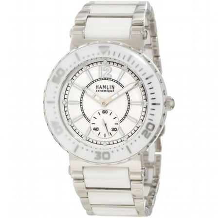 Gennco HACL0400-002 Hamlin Ladies Ceramique Oversized Subsecond Ceramic and Stainless Steel Watch