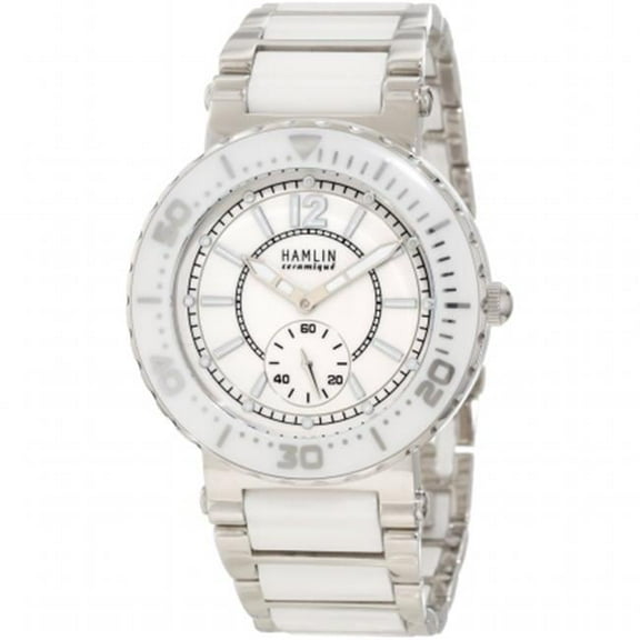 Gennco HACL0400-002 Hamlin Ladies Ceramique Oversized Subsecond Ceramic and Stainless Steel Watch