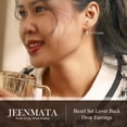 thumbnail image 5 of JeenMata 0.75 Carat Lab Grown Diamond Bezel Set Leverback Drop Earring - in 18K White Gold Plating Earrings for Women, Gift for Girlfriend, Mother, Her, 5 of 8