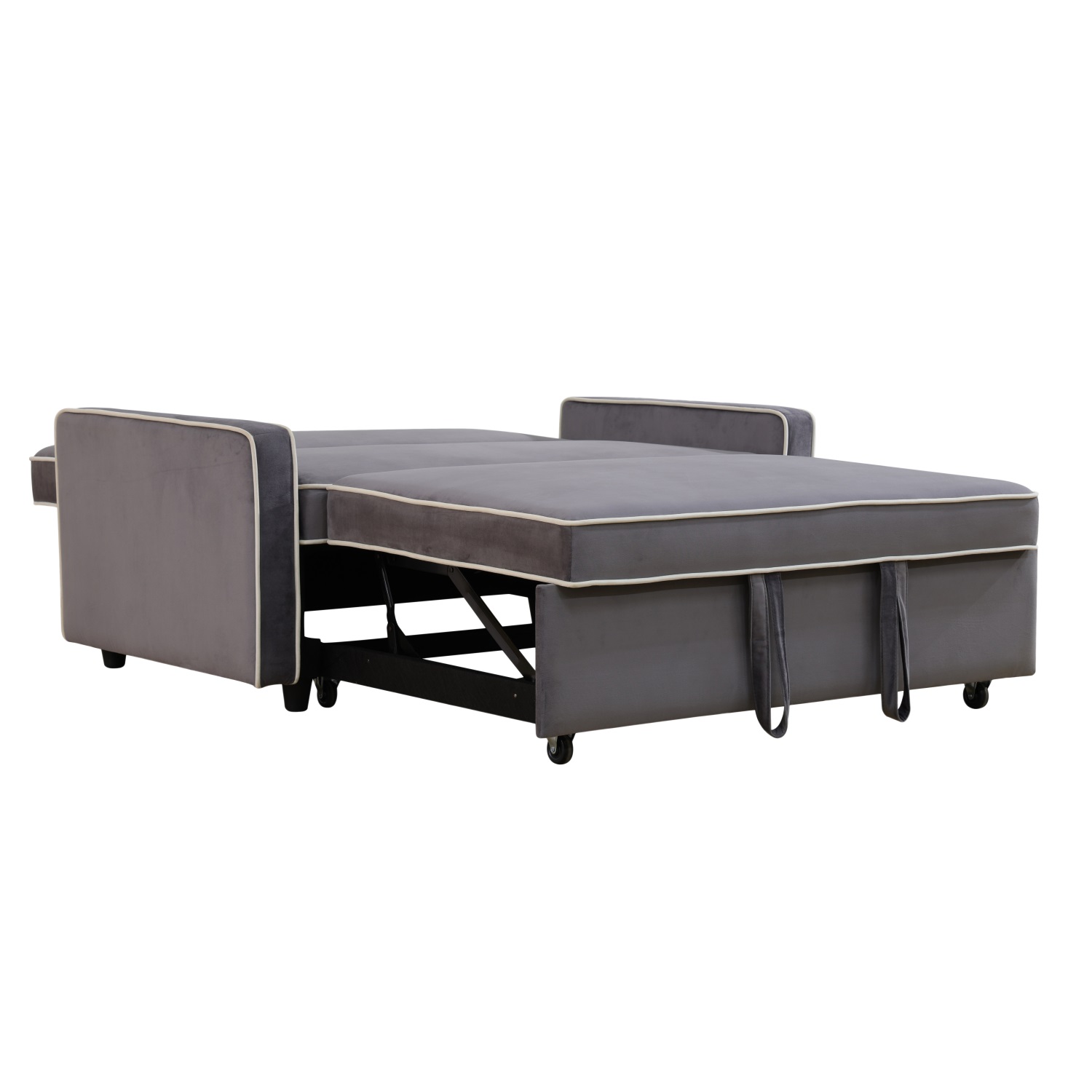 Hommoo Sofa,Modern Flannel 1-Piece Living Room Sofabed,Home Furniture Sofabed with Armrest,Light Gray