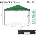 thumbnail image 3 of Songqin 10x10 1-Person Setup Pop Up Canopy Tent, Instant Portable Commercial Canopy Tent, Outdoor Gazebo with 1-Button Push, Wheeled Bag & 4 Sandbags for Home, Party & Outdoor Activities, Dark Green, 3 of 18
