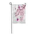thumbnail image 1 of JSDART Colorful Branch Cherry Blossom Tree Butterfly Spring Beauty Border Garden Flag Decorative Flag House Banner 12x18 inch, 1 of 1