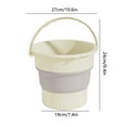 thumbnail image 3 of COM1950s 2.6 Gallons Foldable Collapsible Bucket - Thickened Multi-Use Storage Bin for Bathroom,Camping,Car Cleaning & Travel | Space-Saving,Durable Plastic (Gray/Yellow), 3 of 7