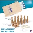 thumbnail image 3 of Carrom Skittles Game Equipment Set - Includes 12 Wood Pins, 2 Mini Spinning Tops, an Instruction Book & Braided Twine, 3 of 5
