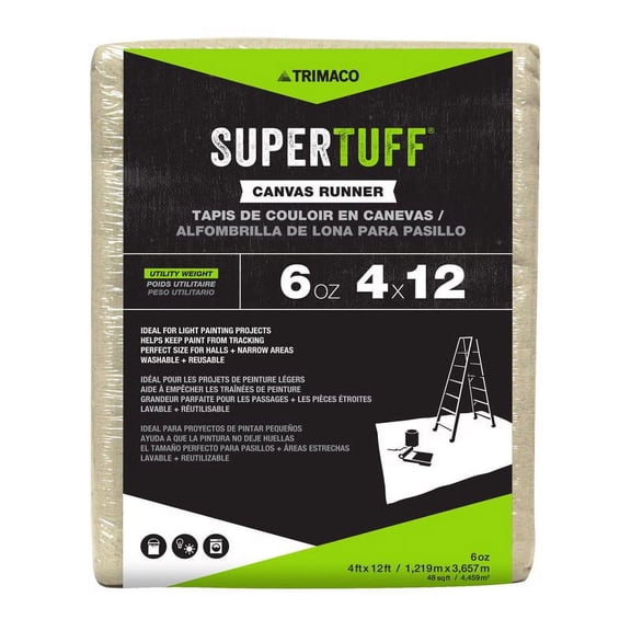 Trimaco Supertuff 4 W X 12 Ft. L X 25 Mil 6 Canvas Drop Cloth 1 Pk