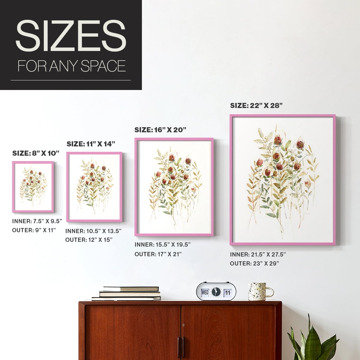 Wildflower Breeze II Framed Print - Solid Wood in Single Picture Frame Solid Wood 2 Framed Print