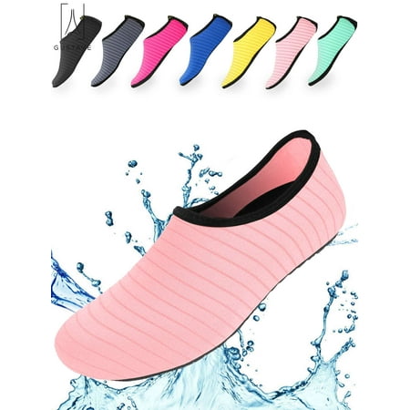 

Gustave Unisex Barefoot Water Skin Shoes Strip Beach Sock Quick-Dry Aqua Water Socks For Beach Swim Surf Outdoor Exercise 2XL Pink