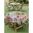 thumbnail image 4 of Outdoor Tablecloth with Umbrella Hole for Patio/Picnic/Party/Camping, Summer Lemons Waterproof Table Cloth Round Cover Washable, Coastal Nautical Shell Crab Vintage Art (Dia 60"), 4 of 8