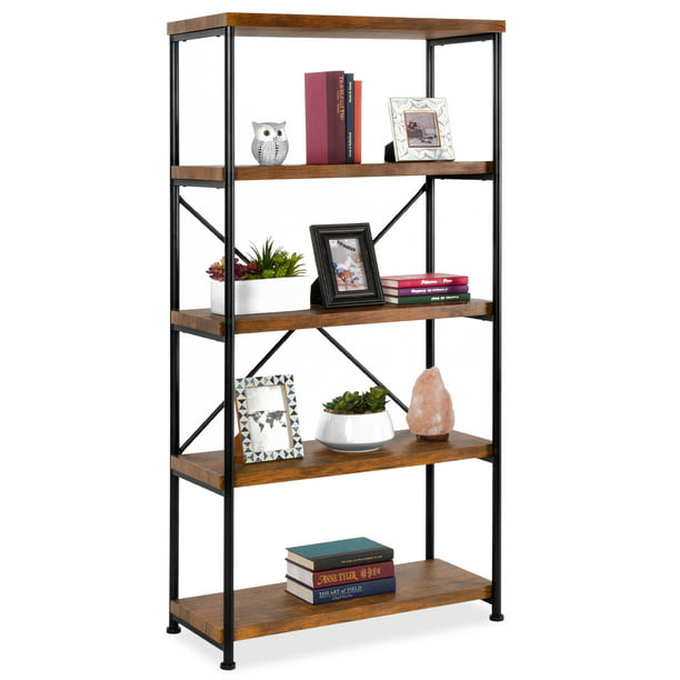 Best Choice Products 5 Tier Rustic Industrial Bookshelf Display