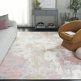 thumbnail image 3 of SAFAVIEH Bayside Everard Abstract Polyester Machine Washable Area Rug, Ivory/Gray Pink, 8' x 10', 3 of 15