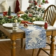 thumbnail image 2 of Monochrome Sketch Holly Pine Cone Christmas Table Runner, Seasonal Winter Kitchen Dining Table Decoration for Home Party Decor 13x72 Inch, 2 of 6