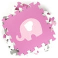 Tadpoles Elephant & Heart Foam Play Mat Set, 16 Pieces