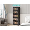 thumbnail image 5 of Black,20" Side Wide Folding Storage Cabinet ,4 Tiers,19.69"×11.81"×40.55",Collapsible Storage Bins with Magnetic Door, Plastic Storage Cabinet with Wheels, 5 of 28