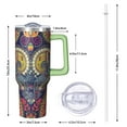 thumbnail image 3 of 40oz Paisley Tumbler Hot Cold Preservation, Leak Proof Stainless Steel Vacuum Insulated Travel Mug with Flip Straw Lid and Handle, 3 of 5
