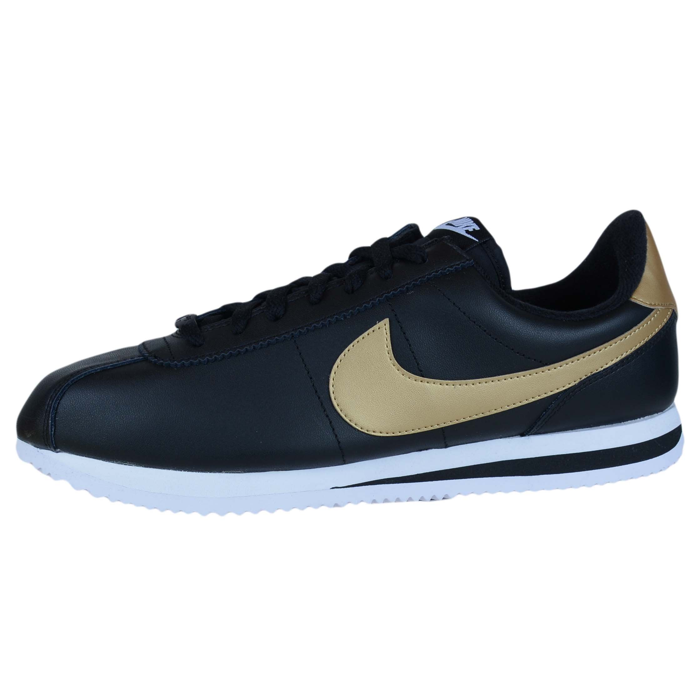 nike black and gold cortez