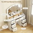 thumbnail image 4 of HOMCOM Vanity Desk with Lighted Mirror Makeup Vanity with 7 Drawers White, 4 of 9