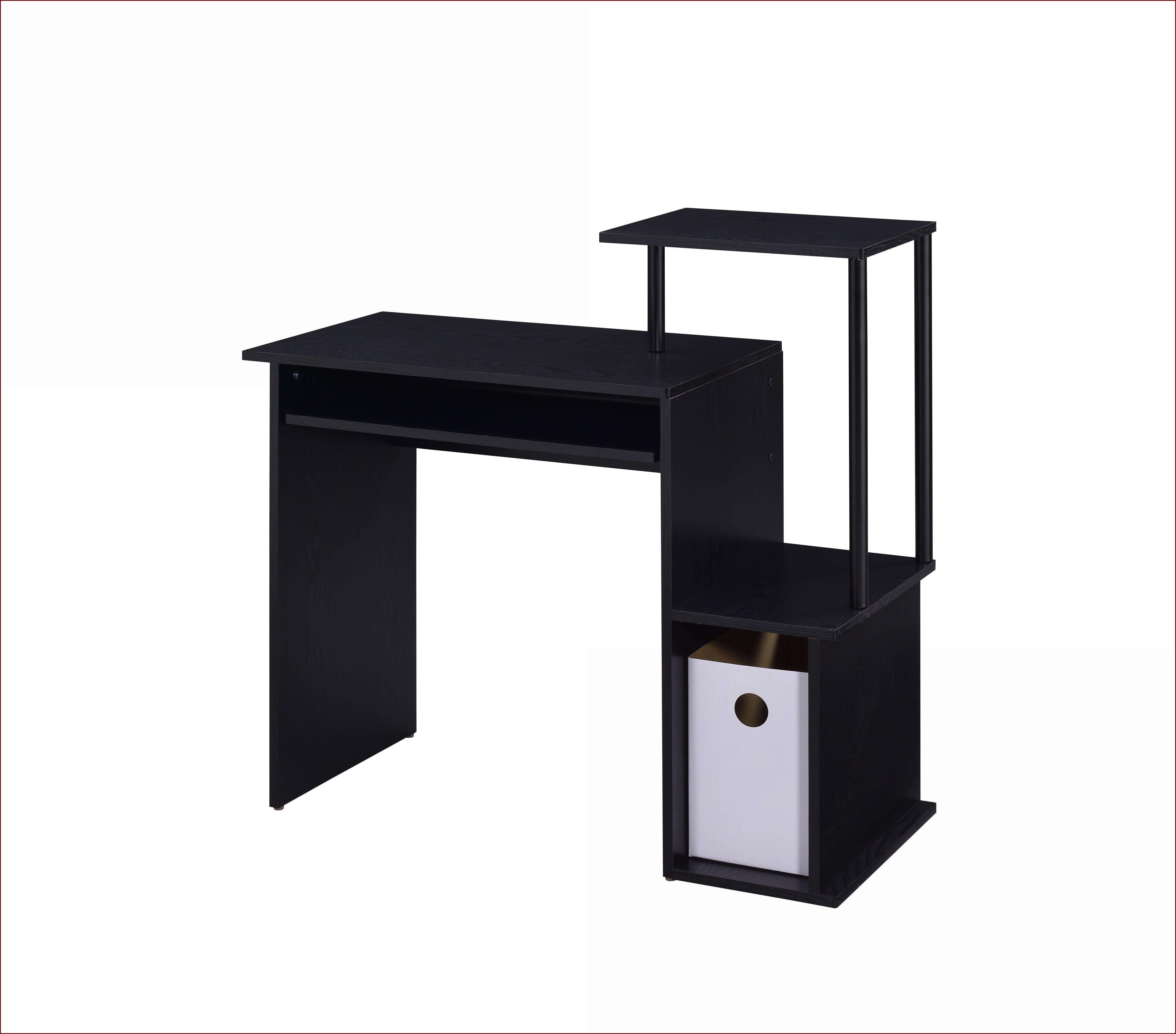 Desks, Modern Black Computer Desk with Keyboard Tray, Storage & Shelf | Black | Metal & Synthetic Wood
