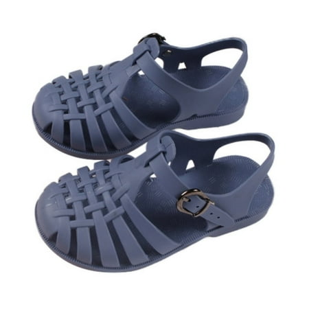 

Beach Summer Casual Slippers Boys And Girls Fashion Summer Plain Casual Flat Hollow Sandal