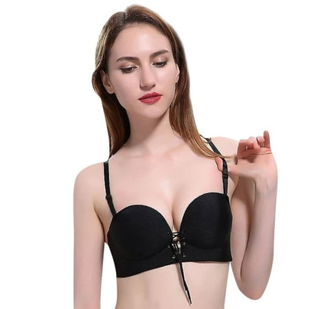 Soorts Bra Women Padded Bra Feature V-Neck Balconette Bra Style W-43 Black S