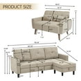 thumbnail image 5 of Pingliang Home Furniture Set,Convertible Sectional Sofa Couch with Storage Ottoman and Loveseat, Modern L Shaped 3 Seat Couch Sofa with Side Storage Pockets for Living Room Apartment Office Studio, 5 of 7