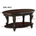 thumbnail image 3 of Classic Oval Wood Coffee Table, 2-Tier Cocktail Table With Open Storage Shelf for Living Room Office, 3 of 7