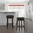 thumbnail image 6 of Linon Maya 25" Backless Indoor Round Counter Stool with Swivel, Dark Brown/Brown Faux Leather, 6 of 11