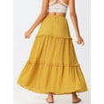 thumbnail image 4 of DARING DIVA Women's Ruffle Swing Skirts Beach Tiered Long Maxi Skirt S Yellow, 4 of 6