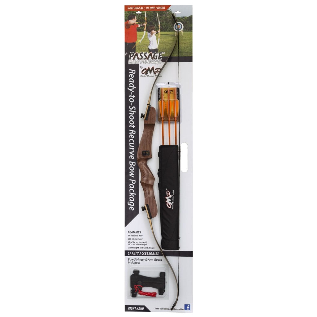 October Mountain Passage Recurve Bow Package, 54", 20 Lb