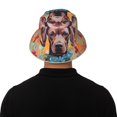 thumbnail image 5 of Honeii Painted Flower Puppy for Unisex Bucket Hat Waterproof Rain Hat Reversible Shiny Rave Bucket Hat for Concert Festival Boonie Cap, 5 of 6