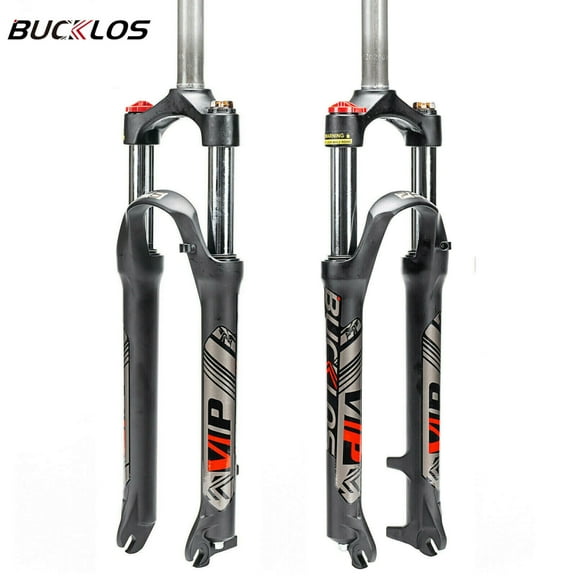 BUCKLOS 26/27.5/29 MTB Suspension Fork Travel 100mm, 28.6mm Straight Tube QR 9mm Crown Lockout Aluminum Alloy XC Mountain Bike Front Forks