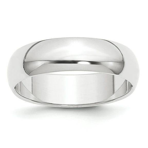 Platinum Solid Polished Half Round 6mm Half-Round Wedding Band Ring Size 8.5 Wedding Band for Women and Men