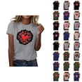 thumbnail image 1 of T-shirts pour Femmes de la Saint-Valentin 2026 Mode Manches Courtes Col Rond avec Cœur Graphique, 1 of 4