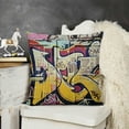 thumbnail image 2 of YINGXI Throw Pillows Covers Colorful Graffity Wall Street Urban Throw Pillow Cases Square Decorative Throw Pillow Cushion Cover Pillowcase 18x18in, 2 of 5
