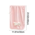 thumbnail image 3 of Coral Fleece Striped Bow Towel, 23"x11" Soft Quick Dry Bath Hand Towel, Decorative Ribbon Design for Guest Bathroom, Absorbent Lightweight, Pink, 3 of 6