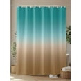 thumbnail image 4 of Teal Brown Ombre Shower Curtain Set, Waterproof Shower Curtains for Bathroom, Turquoise Gradient Modern Abstract Art Washable Fabric Cloth Bath Curtain for Bathtub Decoration with Hooks 48x72 Inches, 4 of 6