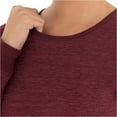 thumbnail image 3 of Fruit of the Loom Women's Micro Waffle Premium Thermal Underwear Tee Shirt, Merlot Heather, Large, 3 of 4