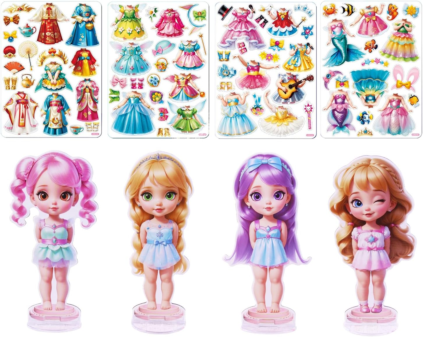Jacone Magnetic Dress up Dolls - Girls Fun Mix and Match Play