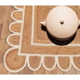thumbnail image 4 of Scalloped Jute Area Rug 2x3 ft - Braided Jute Runner Rug 2.5x6 ft - White, 2.5' x 12' Ft Runner, 4 of 7