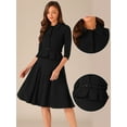 thumbnail image 2 of DARING DIVA Women's 2 Pcs Long Sleeve Jacket Pleated Skirt Suit Sets S Black, 2 of 5