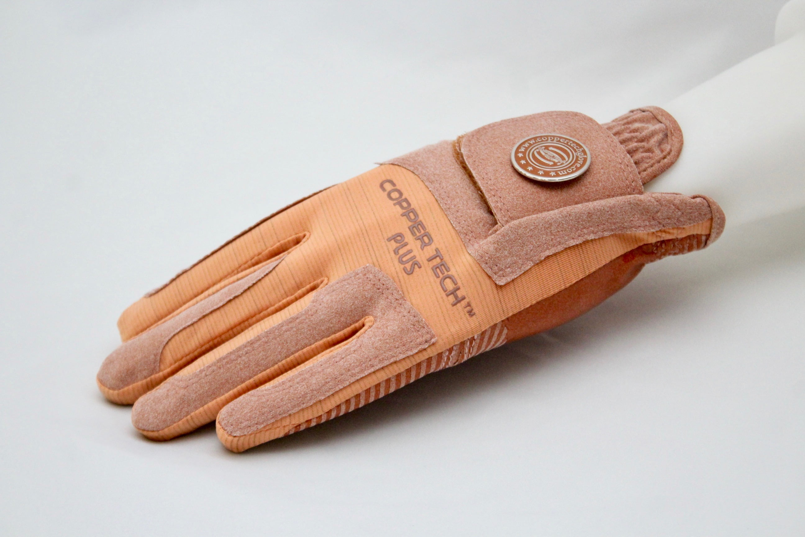 Copper Tech Plus Men's Golf Gloves ONE Size FIT Most Worn ON Right Hand COPPER/COPPER BROWN
