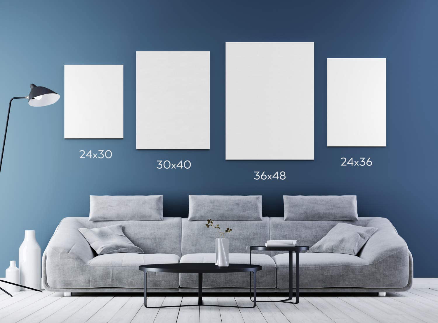 Arteza Stretched Canvas, Classic, White, 16x20, Large Blank