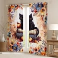 thumbnail image 2 of Homewish Cartoon Cat Kitten Teens Curtains Pack of 2 (42x84 Each), Rustic Flower Floral Curtains Blackout, Autumn Pumpkin Bedroom Curtains, Living Room Curtains Decor, 2 of 6