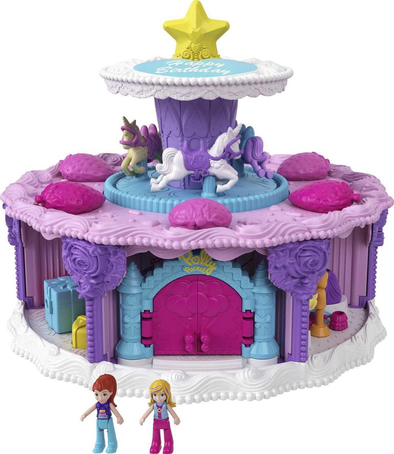 Polly Pocket Birthday Cake Countdown, Birthday Cake Shape & Package, 7 Play Areas, 25 Surprises