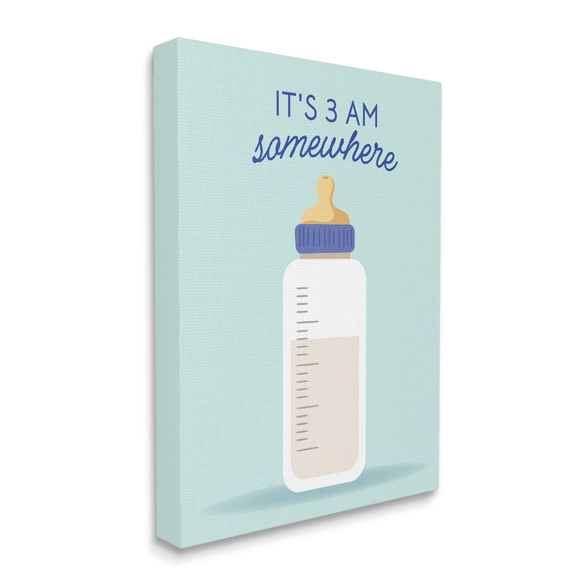 Stupell Industries It's 3am Somewhere Phrase Inspirational Painting Gallery Wrapped Canvas Print Wall Art, 16 x 20
